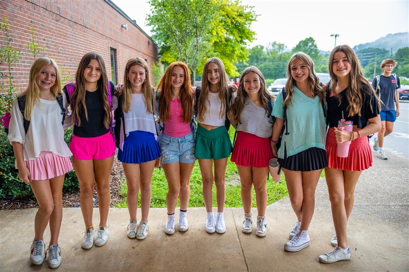 People smile on the first day of school